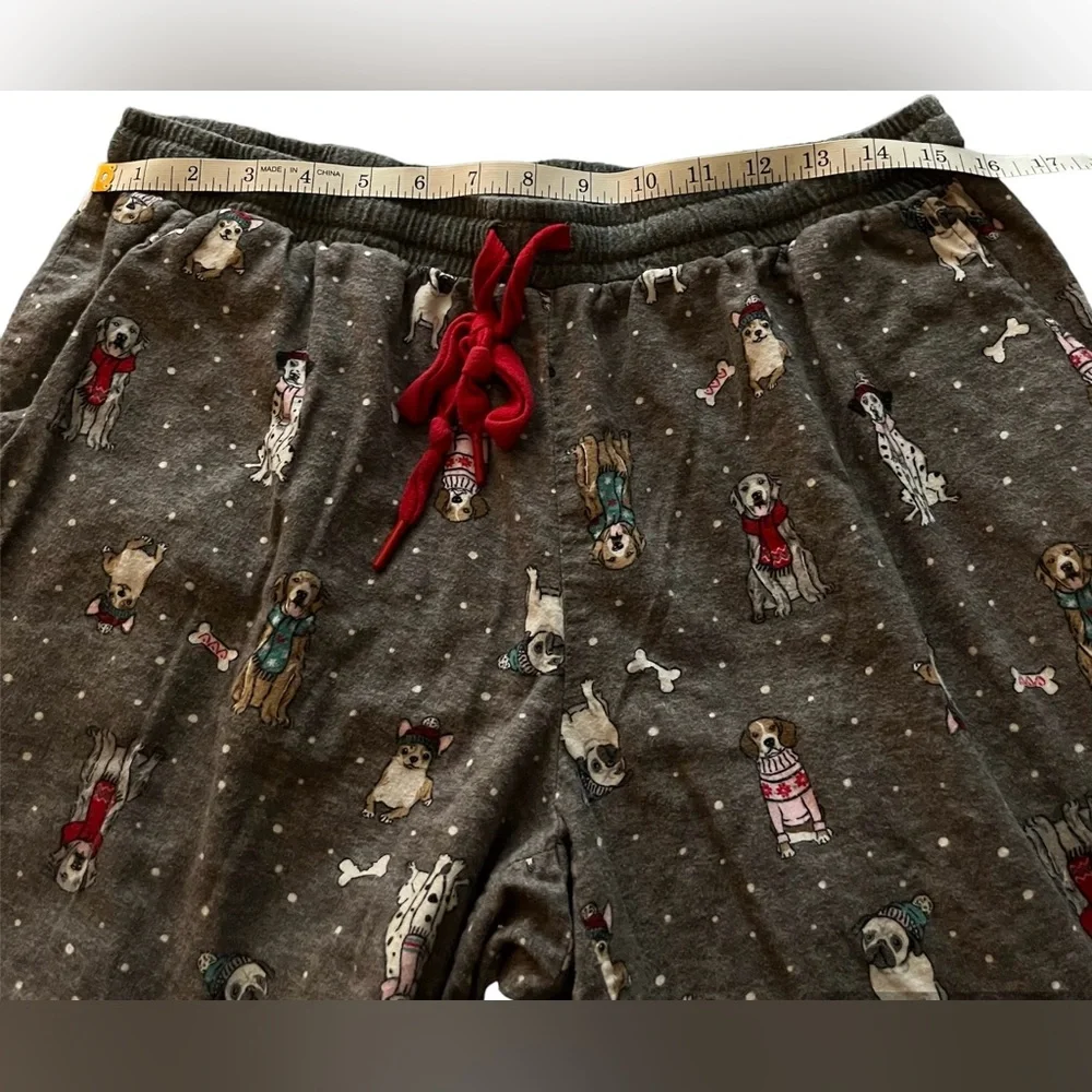 Kids children girls pajama bottoms dogs pockets size L/G 12-14